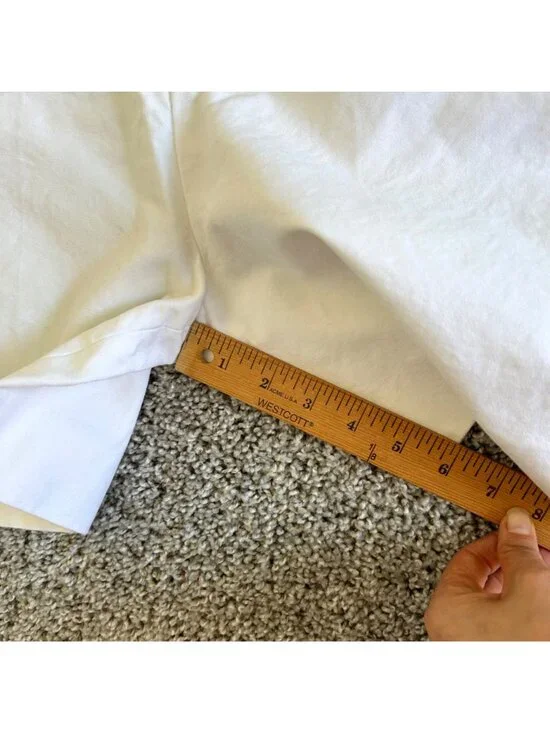 Vintage Yves Saint Laurent Women's Sz Small White High-Waist Cotton Shorts - Picture 11 of 12